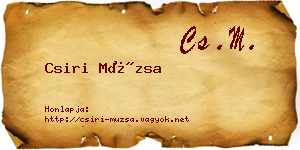 Csiri Múzsa névjegykártya